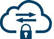 Cloud secure connection icon